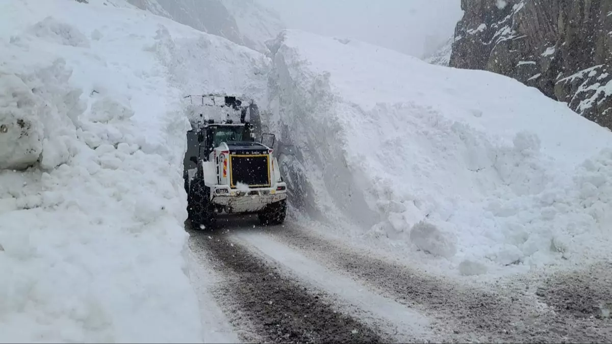 Hakkari’de çığ nedeniyle kapanan yol çalışması sırasında Karayolları personeli yaralandı