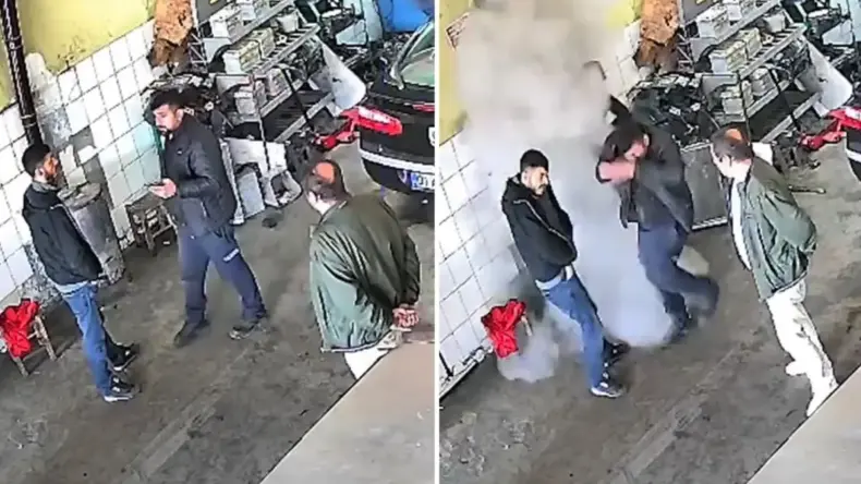 Çırağın sobaya attığı hava yastığı bomba gibi patladı