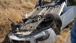 Sürücüsünün kontrolünden çıkan otomobil takla attı: 2 yaralı