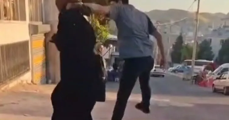 Şanlıurfa’da dehşet anları! Sokak ortasında eşine yumruk attı